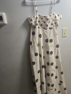 Petal And Pup Cream Polka Dot Maxi Dress with Black Spots